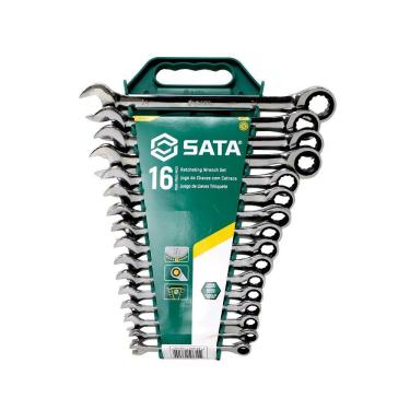 Imagem de Jogo De Chave Combinada Catraca 8-24mm 16 Peças Sata St08034l