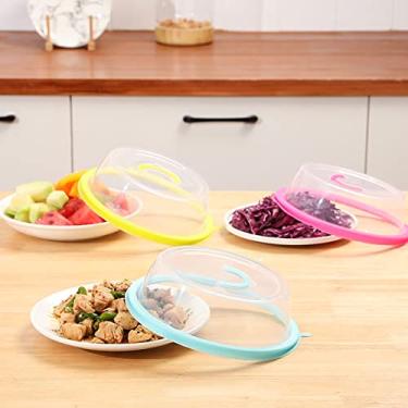 Imagem de Cryfokt Capa Multifuncional para Placa de Micro-ondas Com Design à Prova de Respingos, Fácil de Limpar para Utensílios de Cozinha (Azul celeste)