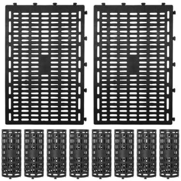 Imagem de Protetores expansíveis de tronco de árvore de 10 peças, capas de malha de plástico ajustáveis, barreiras de jardim para proteção de casca de árvore contra cortadores de grama, aparadores e pequenos