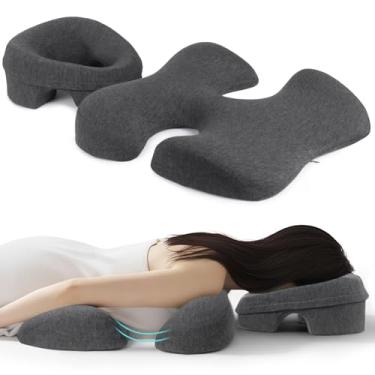 Imagem de FELISTORY Almofada de massagem virada para baixo, travesseiro virado para baixo, almofada ergonômica para cabeça e peito, almofada de massagem para cama para spa, casa