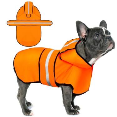 Imagem de Paiaite Capa de chuva para cães: Poncho com capuz, jaqueta impermeável durável com listras refletivas para segurança, ajuste ajustável com orifício de coleira conveniente, perfeito para cães pequenos