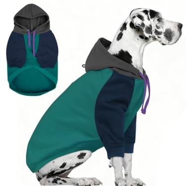 Imagem de AOFITEE Moletom com capuz extra grande para cães, quente com chapéu para outono e inverno, pulôver básico leve para cães com mangas, suéter com capuz para meninos e meninas, moletom para Weimaraner