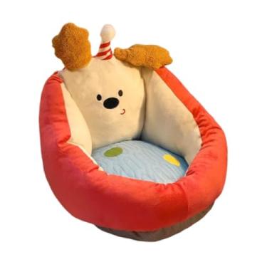 Imagem de Ｂｅｓｇａ Poltrona Kawaii com Almofada, Sofá de 1 Lugar, Sofá Preguiçoso, Cadeira de Leitura Infantil para Apartamento Interno, Vermelho