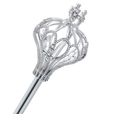 Imagem de pensoda Royal Cross Christmas Scepter Magic Party Wand Pageant（sliver）