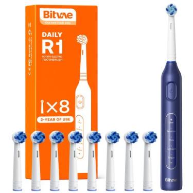 Imagem de Escova de dentes elétrica rotativa Bitvae R1 com 8 cabeças de escova