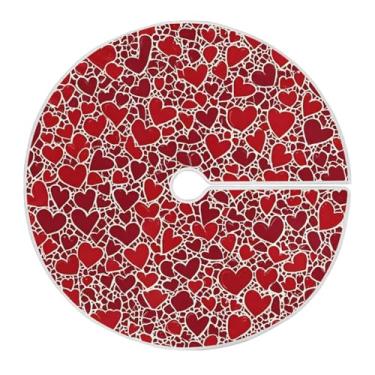 Imagem de Qilmy Saia de árvore de Natal com coração amante 90 cm, camurça para árvore de Natal, adequada para decoração de armário em ambientes internos e externos, festas, escritórios, lojas, armários639