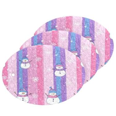 Imagem de Wassud Esponja de polpa de madeira de bonecos de neve para pratos, pacote com 3 esponjas de cozinha para limpeza, esfregão resistente para panelas antiaderentes pia banheiro, suprimentos de limpeza