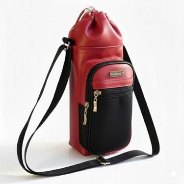 Imagem de Bolsa Térmica (VINHO COM PRETO) GALANTE para Garrafa de 1,5 LITROS ml em Couro Sintético - Coleção Cores VERÃO 2026