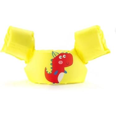 Imagem de Boia Infantil com Colete Flutuador, Colete Salva-Vidas para Crianças, Auxiliar de Natação com Braçadeiras (Dino Vermelho)