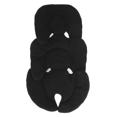 Imagem de SIWOTED Almofada de inserção para berço, suporte corporal universal, removível, almofada protetora, almofada lombar para bebê, forro para carrinho de bebê (Preta)