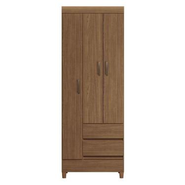 Imagem de Guarda Roupa Solteiro 3 Portas Com Pés Fit Jequitibá Acetinado - Santos Andirá