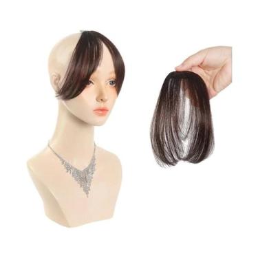 Imagem de Peruca de franja sintética para mulheres com franja lateral natural fo