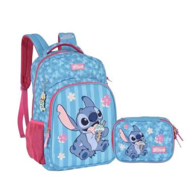 Imagem de Kit Mochila Escolar De Costas + Estojo Box Stitch Disney - Luxcel, Pin