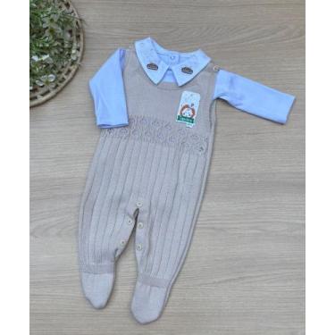 Imagem de Macacão Joca Tricot menino com Body Bordado 2 peças - Dinhos baby, Beg