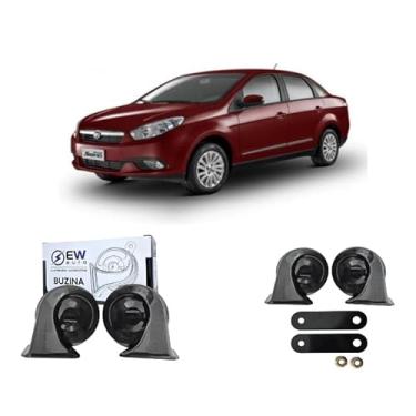 Imagem de BUZINA AUTOMOTIVA CARACOL (PAR) GRAVE/AGUDO PARA GRAND SIENA 2012 EM DIANTE- TIGER AUTO