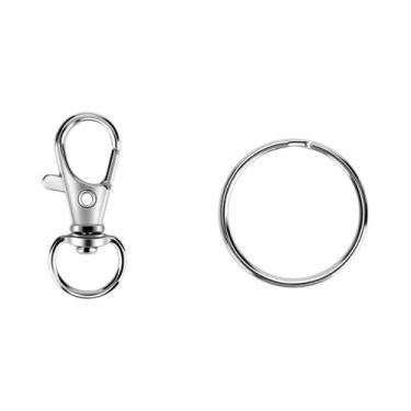 Imagem de Ganchos De Chaveiro Em Lote, Argolas De Metal Com Fecho Giratório Para