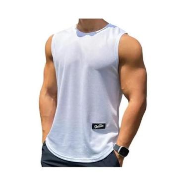 Imagem de Camiseta Regata Masculina De Secagem Rápida Em Malha Sem Mangas Com De