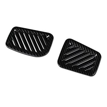 Imagem de Beautost Adequado para Toyota Highlander 2020 2021 2022 2023 2024 2025 2026 Interior Frontal Superior Ar Condicionado Tampa de Saída de Ventilação (Fibra de Carbono Preto)