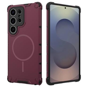 Imagem de Capa magnética para celular Samsung Galaxy S25 Ultra 5G, capa protetora de nível militar para Galaxy S25 Ultra compatível com Mag-Safe, à prova de choque e resistente a arranhões para Samsung S25