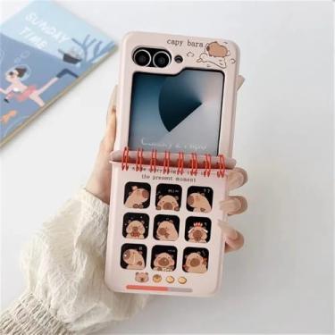 Imagem de Capa para celular estilo porquinho-da-índia rosa para Samsung Galaxy Z Flip 6/5/4/3, Motorola Razr 60 50 Ultra e Razr 40 Ultra. Compatível também com Xiaomi Mix Flip.