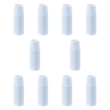 Imagem de MERIGLARE Conjunto de 10 bocais de cerâmica para soldagem MIG, protetores de eletrodo, peças de soldagem, práticos, resistentes e leves para acessórios de