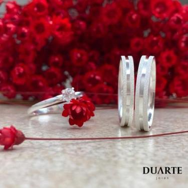 Imagem de Par de Alianças para Namoro em prata 950 - 3mm - Olaf  - Duarte Joias