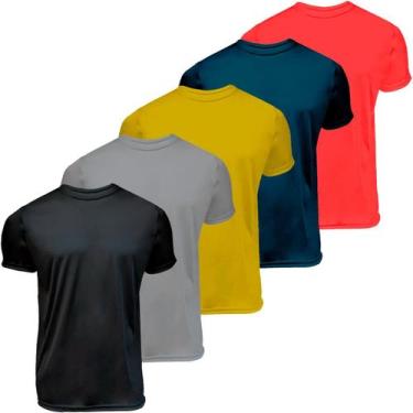Imagem de Kit 5 camisas manga curta gola redonda Dryfit UV Plus Size - Garage 31