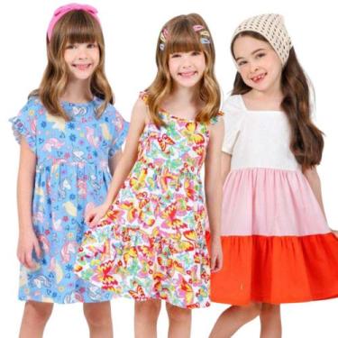 Imagem de Kit 2 Vestidos Infantil de Verão Menina - Shopkilobaby Moda Infantil, 