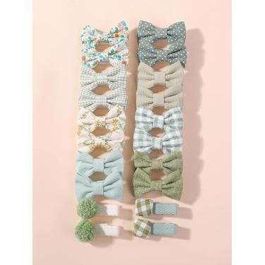 Imagem de 20 peças de grampos de cabelo pequenos para bebês meninas 3,6 cm - 5,6 cm mini conjunto de presilhas antiderrapantes totalmente forradas artesanais laço flor acessórios de cabelo para recém-nascidos