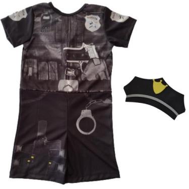 Imagem de Fantasia Infantil Policial com Máscara - MWM Kids, Preto, P