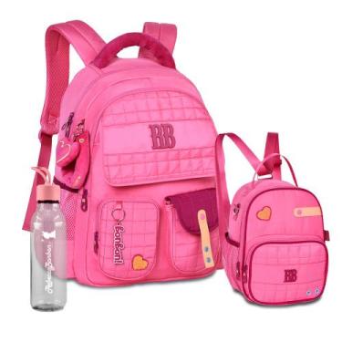 Imagem de Kit Escolar Mochila Lancheira Rebecca Bonbon Pelúcia RB, RB26239 Rosa