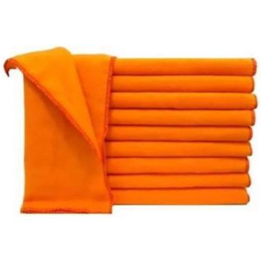 Imagem de Flanela Laranja Multiuso Pano Limpeza 12U 28X48Cm Algodão