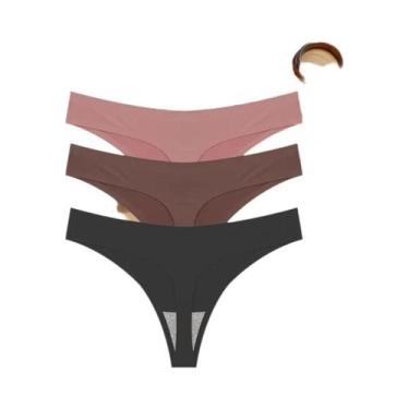 Imagem de Conjunto De Lingerie Sexy Feminina T-back G-String Respirável Sem Cost