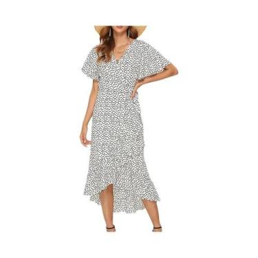 Imagem de Vestido Maxi Boho Com Estampa Floral Para Mulheres, Vestido Casual De 