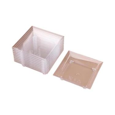 Imagem de Pratos Transparentes Mini Para Sobremesas 10 Peças Copos De Plástico P