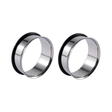 Imagem de Alargador De Orelha Em Acrílico Espiral Preto E Branco 12mm-24mm, Expa