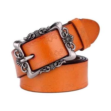 Imagem de Cinto De Couro Genuíno Preto Para Mulheres, Casual, Estilo Punk, Marca