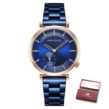 Imagem de Relógio Feminino Mini Focus Mf0333l à Prova D'água Azul