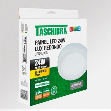 Imagem de Painel De Led Redondo Sobrepor 24w Bivolt Taschibra 3000k Luz Quente