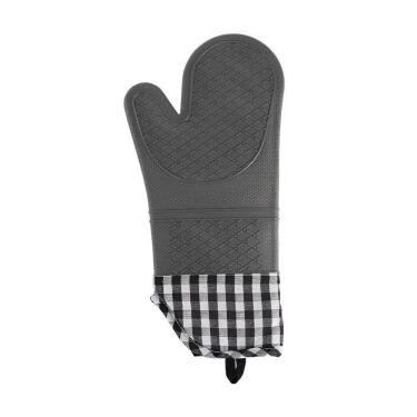 Imagem de Luva Térmica De Silicone Xadrez - Conforto E Estilo Para Sua Cozinha Em Cinza