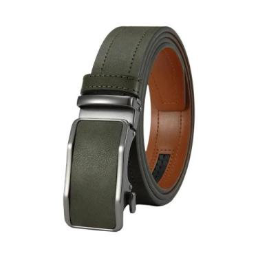 Imagem de Cinto Masculino De Couro PU Preto Com Fivela Automática De Alta Qualid