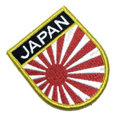 Imagem de Bandeira Japão Kamikaze Patch Bordada Fecho Contato Gancho - BR44