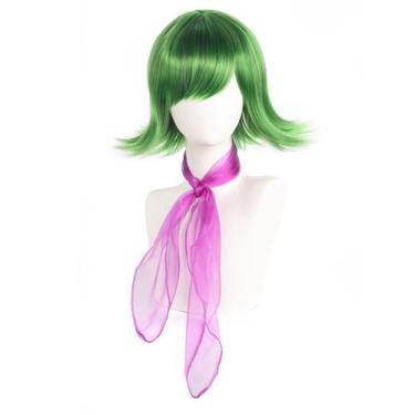 Imagem de Peruca de cosplay verde em camadas curtas de 30 cm sintética para adul