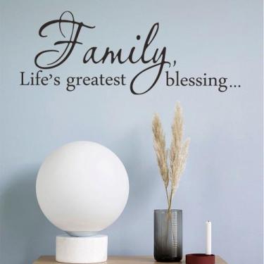 Imagem de Adesivos de parede Family Life's Greatest Blessing PVC 21x56cm - yiwei