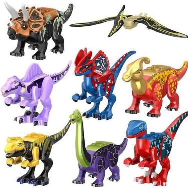 Imagem de Conjunto de blocos de construção: dinossauro, 8 peças, montado para cr
