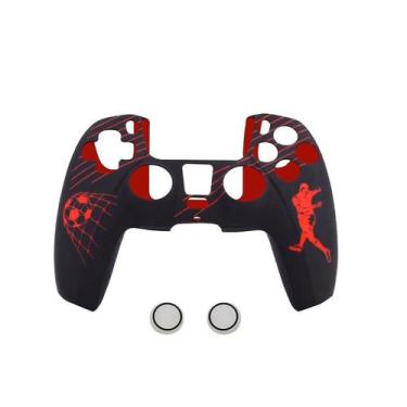 Imagem de Capa protetora de silicone para controlador PS5 com design de futebol 