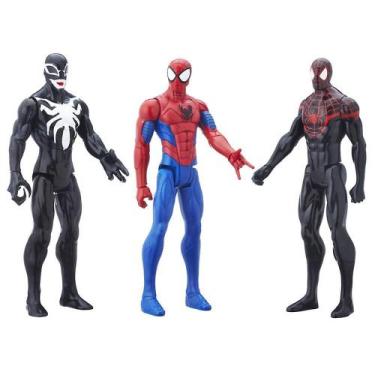 Imagem de Bonecos de ação Hasbro Spider-Man Titan Hero Series, pacote com 3