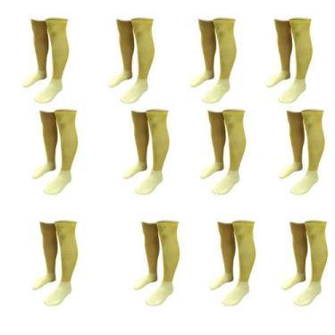 Imagem de Meião De Futebol Delfia Adulto Kit com 12 Pares, Amarelo ouro, Único
