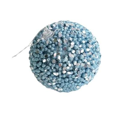 Imagem de Bolas De Natal Azuis De 8cm, Enfeites Para Árvore, 1 Ou 3 Peças, Decor