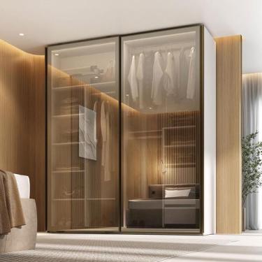 Imagem de Guarda Roupa c/ 2 Portas de Correr Reflecta e LED 100% MDF - Mambel Q,